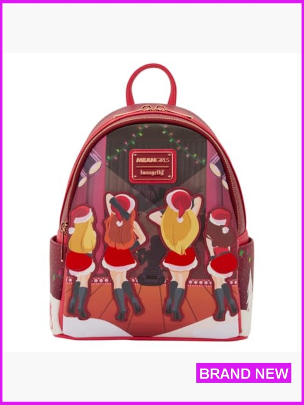 Light Up Mini Backpack Faux Leather Adjustable Mean Girls Modern Y2k View 2
